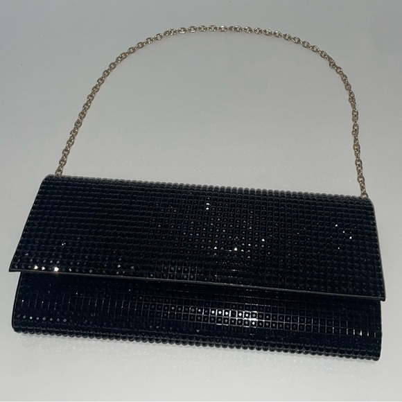 2 in 1: ALDO Black Sequined Envelope Chain Clutch - Picture 4 of 5